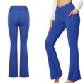 thumbnail image 3 of Pantalones de yoga estilo bota con cintura cruzada para mujer, pantalones de entrenamiento deportivos estilo bota sin perspectiva, 3 of 7