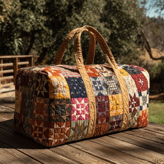 Whispering Garden Quilted Weekender Bag, Personalized Travel Duffle, Carry On Luggage, Overnight Tote