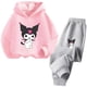 thumbnail image 2 of Conjunto de chándal informal y divertido para niños, sudadera con capucha Kuromi, pantalones largos, 2 piezas, suéter, ropa Sanrio, 2 of 5