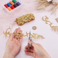 thumbnail image 2 of 4.16 Yards 1-5/8 inch Gold Embroidery Polyester Ribbons Iron on Metallic Flower Lace Metallic Lace Trim for DIY Handicrafts Handbags Home Decor Clothing Accessories, 2 of 7