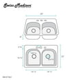 thumbnail image 5 of Swiss Madison Ouvert 33 x 22 Stainless Steel, Dual Basin, Top-Mount Kitchen Sink, 5 of 14