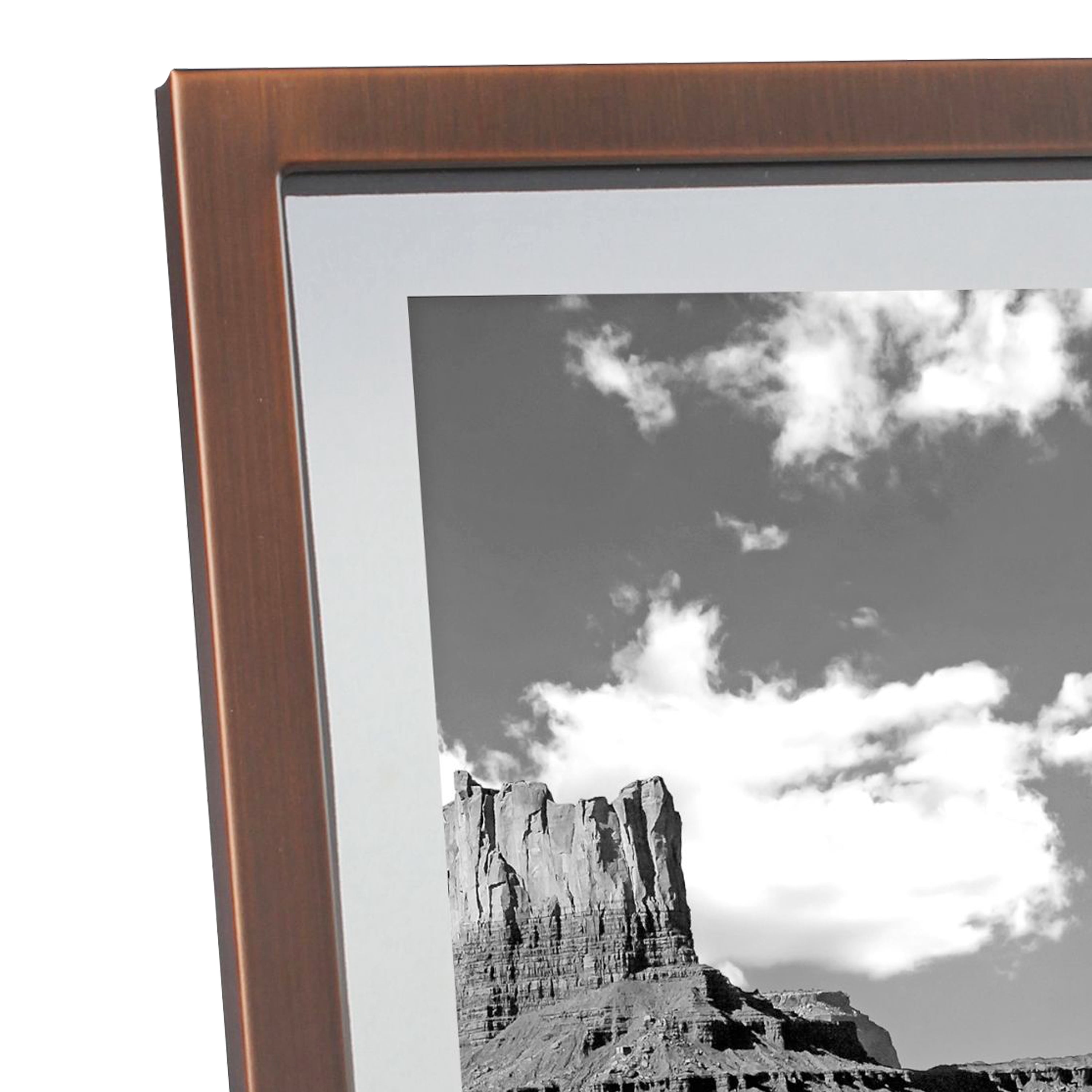 Better Homes & Gardens 8" x 10" Rectangle Metal Tabletop Floating Picture Frame, Antique Copper