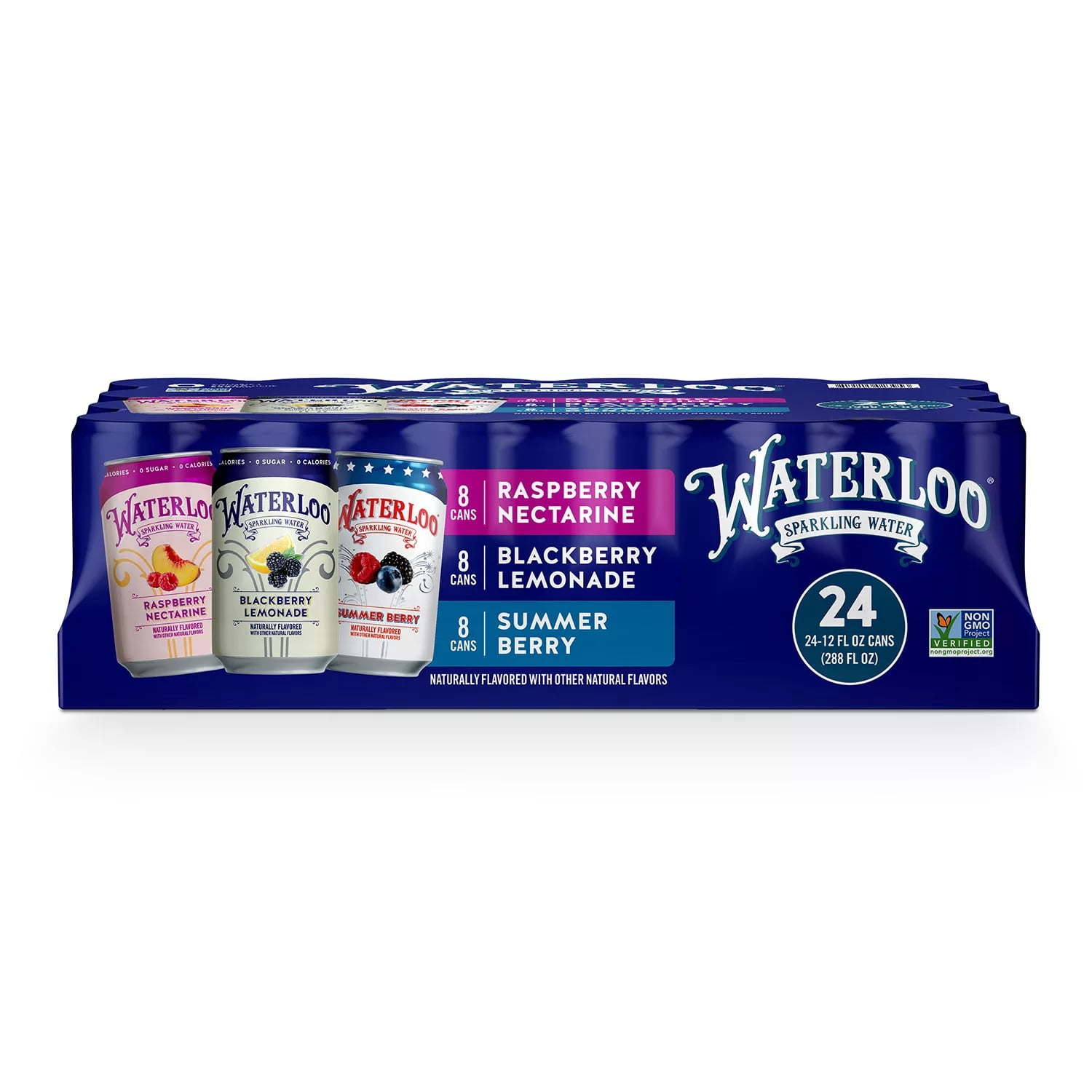 Waterloo Sparkling Water Variety Pack - 24 x 12 oz Cans