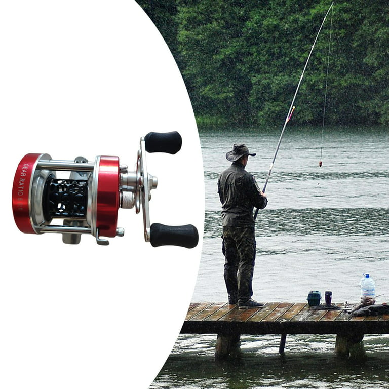 Lightweight Baitcasting Fishing Reel - Saltwater Fishing Reel ,Centrifugal  Brake , Bearing ,5.0:1 Gear Ratio ,Drum Wheel W300L/W300R Red R