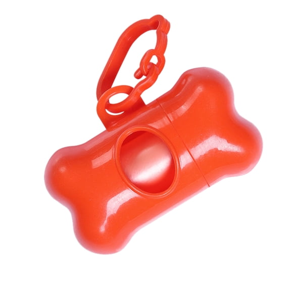 Bone-Shaped Poop Bag Dispenser - Portable, 15 Bags Included - Wear-Resistant Clip, Easy Pull-Out - for Dog Walking/Running, Attach to Leash