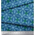 thumbnail image 3 of Soimoi Green Poly Georgette Fabric Tiles Moroccan Print Fabric by the Yard 42 Inch Wide, 3 of 3