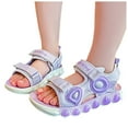 thumbnail image 4 of Sopiago Girls Sandals Open-Toe Summer Outdoor Child Sport Athletic Lightweight Sandals for Toddler Girls Purple,2.5 (Toddler/Little Kid/Big Kid), 4 of 6