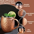 thumbnail image 4 of Moscow Mule Copper Mugs- Set of 2 Plated Stainless Steel Mug 18oz, for Chilled Drinks (2 pcs), 4 of 5