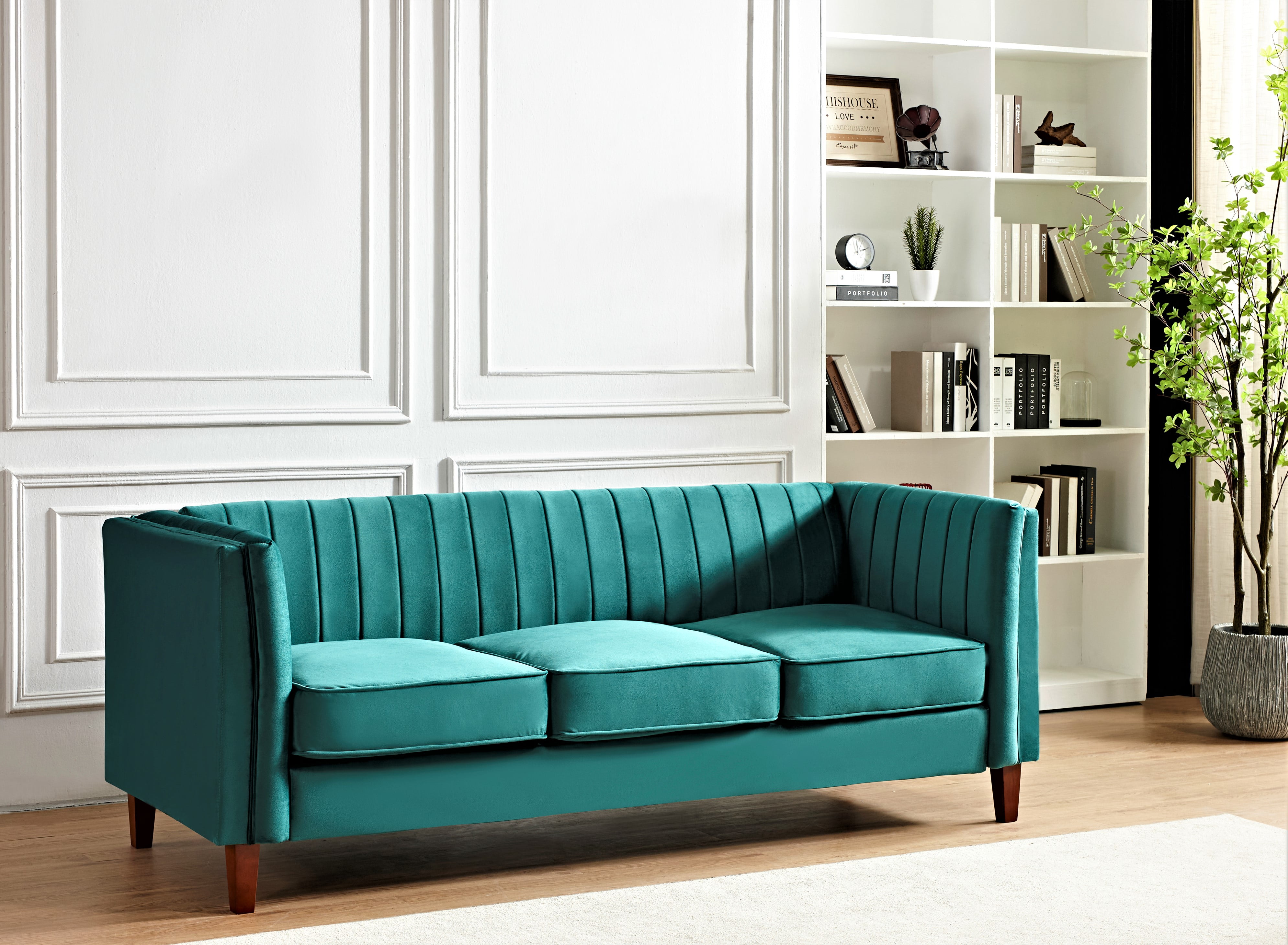 Plainfield Line Tufted Square Design Sofa