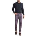 thumbnail image 2 of INSPIRE CHIC Plaid Printed Dress Pants for Men's Flat Front Stretch Slim Fit Checked Trousers, 2 of 6