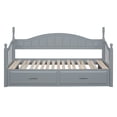 thumbnail image 6 of Euroco Wood Twin Size Daybed with Trundle and Drawers, Extendable Bed, Gray, 6 of 14