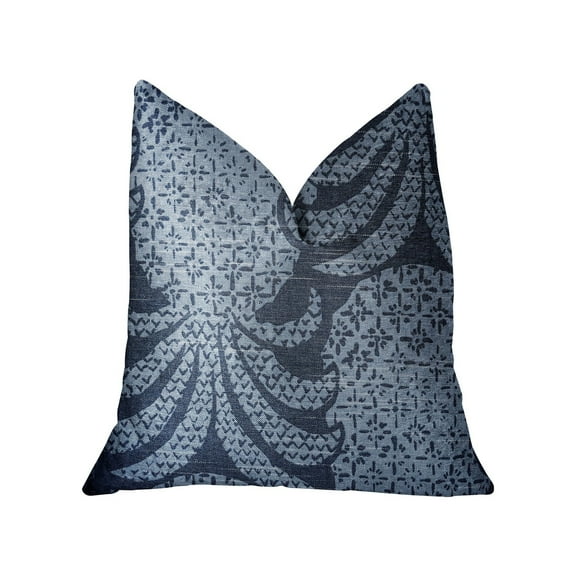 Plutus Pineapple Crush Blue and Black Luxury Throw Pillow 12"L x20"W