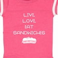 thumbnail image 4 of Inktastic Live Love Sandwiches Boys or Girls Baby Bodysuit, 4 of 5
