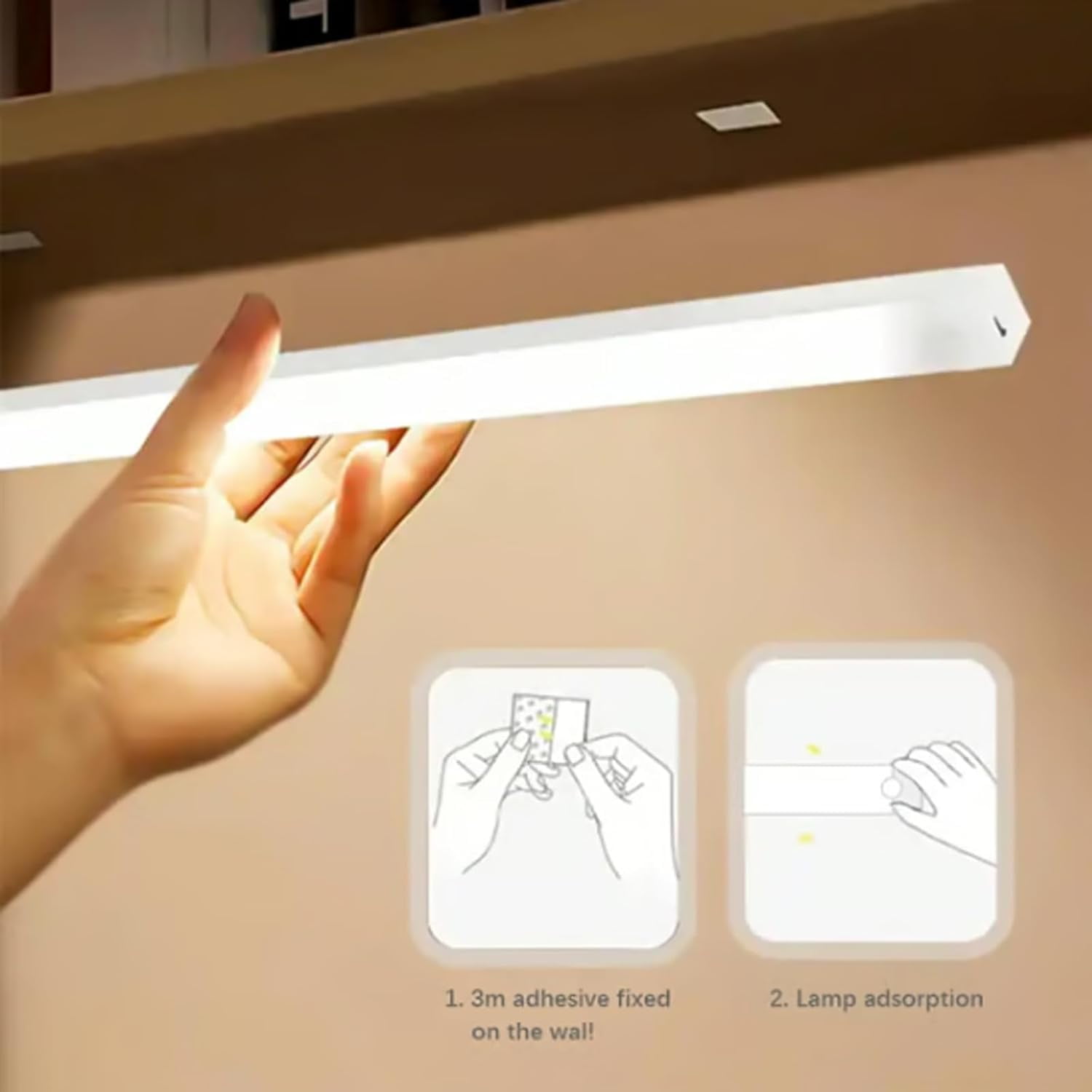 Punch-Free Smart Sensor Magnetic Rechargeable LED Lights,4/7.9/11.8 In USB Wireless Closet Under Cabinet Motion Sensor Lighting, White/Warm Light,120° Wide Angle,6-13ft Range for Kitchen,Cupboard