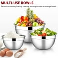 thumbnail image 6 of Mixing Bowls with Lids Set of 5, Vesteel Stainless Steel Mixing Bowls Metal Nesting Salad Bowls, Size 4.5, 3, 1.5, 1, 0.7 QT Great for Cooking, Baking, Serving - Black, 6 of 7