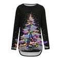 thumbnail image 4 of YUGYXL Christmas Sweaters Women Fleece Lined Long Tunic Sweatshirt Ugly Funny Xmas Crewneck Pullover Tops Holiday Outfits Multicolor M, 4 of 5