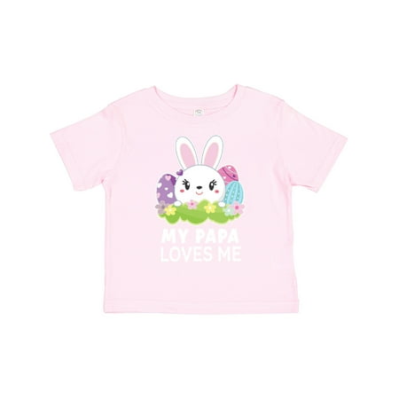 

Inktastic My Papa Loves Me with Bunny and Easter Eggs Gift Toddler Toddler Girl T-Shirt