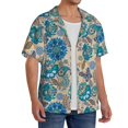 thumbnail image 3 of Lafuoo Vintage Floral Butterflies Pattern Men's Cuban Collar Short Sleeve Shirt, Button-Down Resort Beach Pocket Shirt-XX-Large, 3 of 7