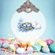 thumbnail image 1 of Uuiauoio Glass Easter Ornament 2D Flat Pendant with Bunny Egg Designs for Tree Gift Basket Filler Holiday Party Decorations Keepsake, 1 of 5