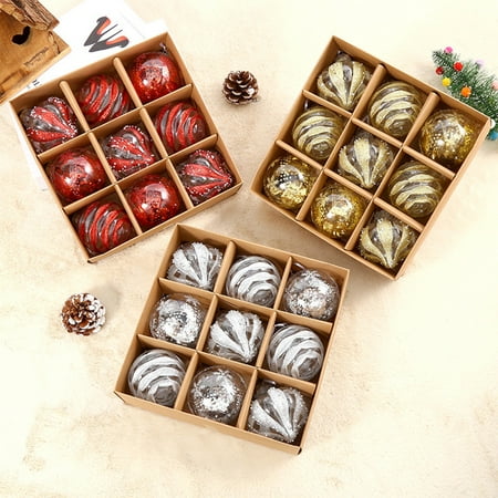 

9PCS Creative Design Exquisite Christmas Ball Wholesales Christmas Decorative Supplies Sites Layout Decorative Ball Festival Gift Ball