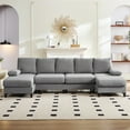 thumbnail image 2 of BALUS 114" Linen U Shaped Sectional Sofa,Oversize Modular Couch and Sofa for Living Room, 4-Seat Sectioanl Sofa with Chaise, Light Grey, 2 of 7