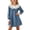 J Blue, variant on LOOK! Auroural Children's Summer Solid Color Tighten Waist Short Sleeve Dress Shirt Dress Denim Dress Kids（3-6Years）