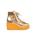 thumbnail image 2 of Cecelia New York HELGA Wedge Bootie Gold Lace up Wedge Platform Ankle Booties (GOLD, 7.5), 2 of 4