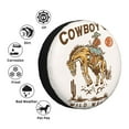 thumbnail image 4 of Goofa Cowboy Up Vintage Wild West Pattern Universal Tire Cover for Jeep, SUV, Truck, and Trailer – Waterproof, UV-Resistant,Easy to Install, Fits 14"-17" Tires-14 inch, 4 of 6