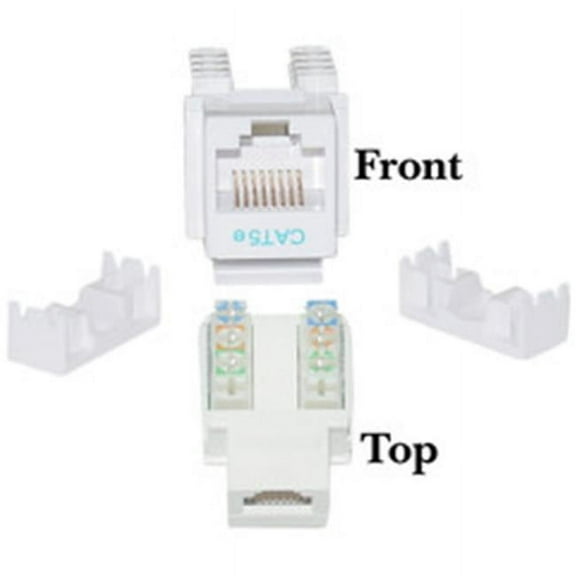 CableWholesale  Cat5e Keystone Jack White RJ45 Female to 110 Punch Down - White