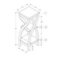 thumbnail image 3 of Monarch Specialties Accent Table, Side, End, Plant Stand, Square, Bedroom, Brown Laminate, 3 of 5