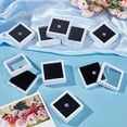 thumbnail image 5 of Cajas de plástico cuadradas para almacenar diamantes sueltos y piedras preciosas con ventana de vidrio transparente y esponja negra, color blanco, 4,95 x 4,95 x 2 cm, 5 of 5