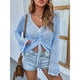 thumbnail image 2 of Suéter De Punto Para Mujer, Tops De Punto De Manga Larga Transpirables Con Cuello De Pico Calado Encantador Para Ir De Compras A La Oficina Para Mujer ANGGREK Otros, 2 of 8