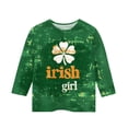 thumbnail image 5 of Blusas y camisas de manga larga y cuello redondo para niños, tallas medianas y grandes, informales, con estampado de San Patricio, mangas a ochos y cuello redondo, camisetas para niños., 5 of 5