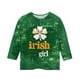 thumbnail image 5 of Blusas y camisas de manga larga y cuello redondo para niños, tallas medianas y grandes, informales, con estampado de San Patricio, mangas a ochos y cuello redondo, camisetas para niños., 5 of 5