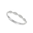 thumbnail image 4 of Dainty Stackable Infinity Promise Ring Sterling Silver White CZ 925 Jewelry Female Size 12, 4 of 4