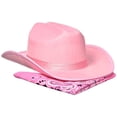 thumbnail image 1 of Sombrero de vaquero junior Aeromax con bandana rosa brillante Aeromax 0698216108476, 1 of 1