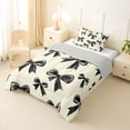 thumbnail image 2 of Erosebridal Cute Coquette Bow Twin Comforter Sets For Girls,Black Kawaii Bowknot Kids Bedding Set,Light Gray Reversible,2 Pieces, 2 of 7