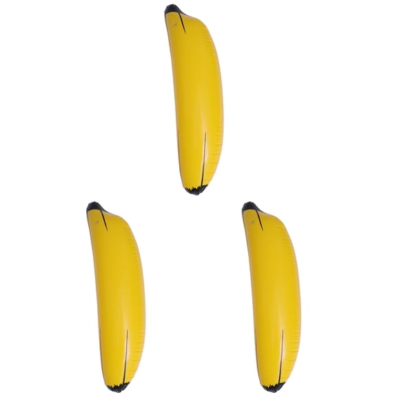 GOOHOCHY 3pcs PVC Inflatable Banana Toy Display Props Creative Gift Plastic Artificial Home Wedding Showcase Decorations