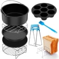 thumbnail image 2 of Ensemble d'Accessoires pour Friteuse à Air Chaud de 8 Pouces 9 Pcs, Panier à Gâteau de Qualité Alimentaire, Poêle à Pizza, Grille à Brochettes en Acier Inoxydable, Brosse à Huile et Plus, Antiadhésif, Convient aux Friteuses à Air de 3,7/5,8 QT, 2 of 11