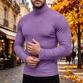 thumbnail image 3 of JAFSPIFXO Men's Turtleneck Sweater Solid Color Knit Long Sleeve Slim Fitted Stretch Pullover Sweater Tops, 3 of 7
