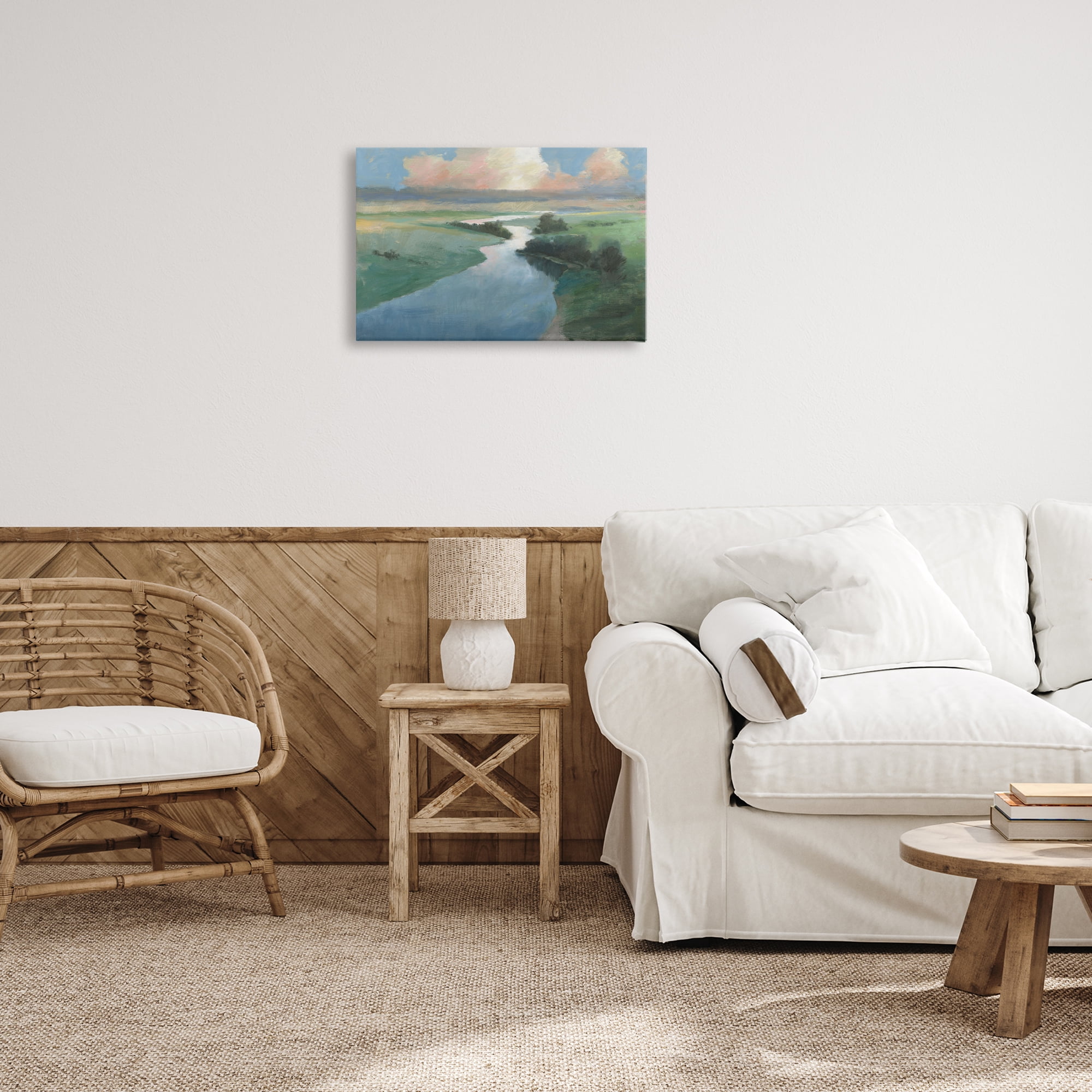 Stupell Industries Stream Landscape in January Landscape & Nature Painting Wrapped Canvas Art Print Wall Art, 24 x 16