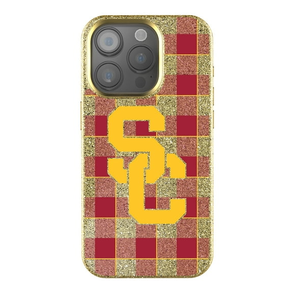 Keyscaper USC Trojans Plaid Bling iPhone Case