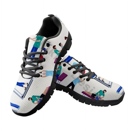 

Cute Cartoon Thermometer Print Black White Bottoms Sneakers Fashion Ladies Trainer Shoes New Autumn Casual Shoes Comfortable
