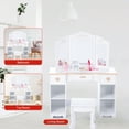 thumbnail image 5 of Kids Vanity Set with Mirror,2 in 1 Princess Makeup Dressing Table and Stool Set with Drawer, Girls Vanity Table,Girls Pretend Play Vanity Set for Kids Age 3-9, 5 of 7