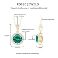 thumbnail image 4 of Rosec Jewels Lab Grown Emerald Pendant Necklace with Halo (2 Carat Emerald, AAAA Grade) - Emerald Diamond Necklace for Women, 14K Yellow Gold, 4 of 6