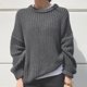 thumbnail image 5 of Suéter de cuello redondo para mujer de otoño e invierno, jersey de punto de manga larga acogedor, corte relajado, estilo casual clásico, 5 of 6
