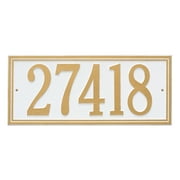 Personalized Whitehall Products Double Border1-Line Estate Wall Plaque in White/Gold