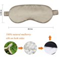 thumbnail image 3 of Antifaz de seda para dormir, antifaz para ojos con relleno de seda de doble capa y correa elástica para dormir toda la noche, viajes y siesta, protector para ojos con bolsa de lujo y tapones para los, 3 of 7