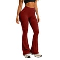 thumbnail image 2 of Yoga Pants Women High Waist Workout Bootcut Flare Leggings with Pockets Tummy Control Stretch Flared Leg Dress Pants for Office Yoga Travel, 2 of 5