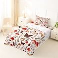 thumbnail image 5 of Homewish Dreamy Boho Mushrooms Twin Sheets,Butterfly Floral Bedding,White Red,3-Piece,1 Fitted Sheet and 1 Pillowcase, 5 of 6